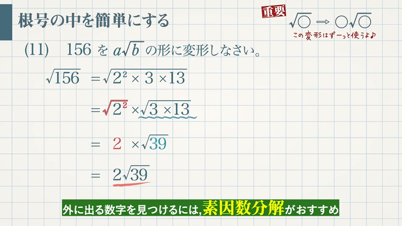 根号を含む式の計算 積 商と の変形 教遊者